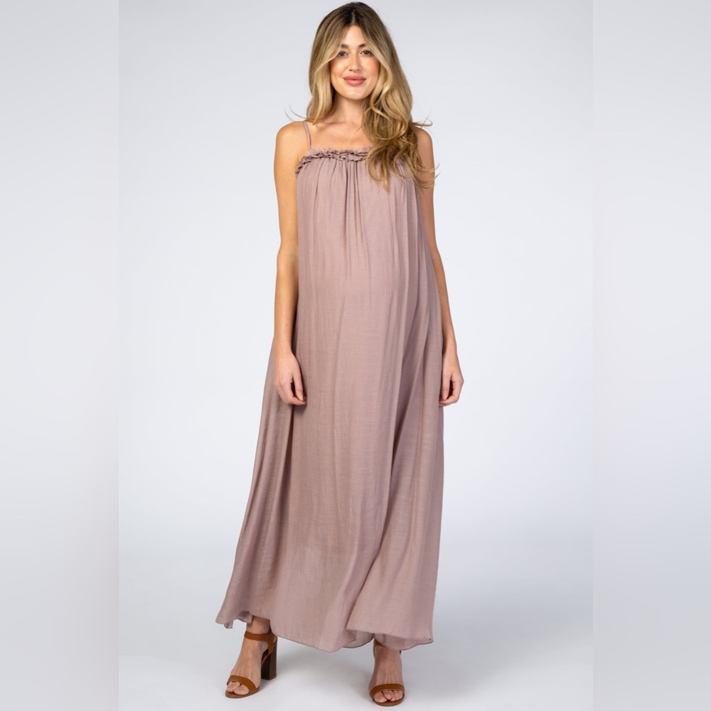 Pinkblush gauzy flowy mauve maxi dress nwot